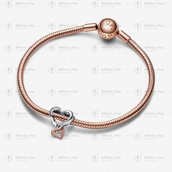 Pandora Two-tone Openwork Infinity Heart Charm - Picture 3 of 5